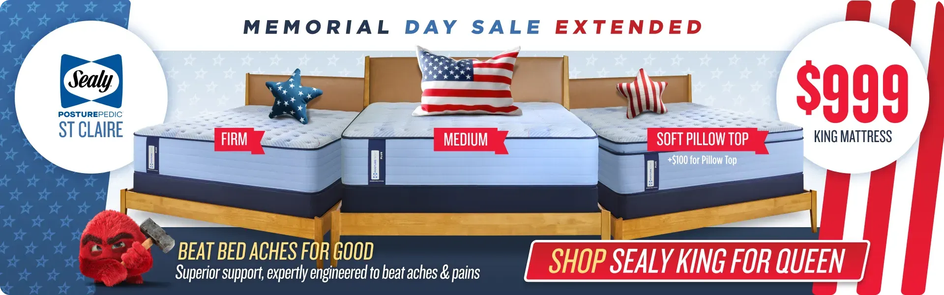 Memorial Day Sale Sealy King for Queen